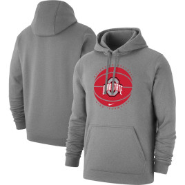 Men's - Ohio State Buckeyes Nike Pullover Gray College Basketball Hoodie Men's - Ohio State Buckeyes Nike Pullover Gray College Basketball Hoodie