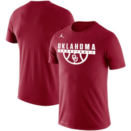 Men's - Oklahoma Sooners Jordan Brand Drop Legend Performance Crimson College Basketball T-Shirt
