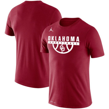 Men's - Oklahoma Sooners Jordan Brand Drop Legend Performance Crimson College Basketball T-Shirt