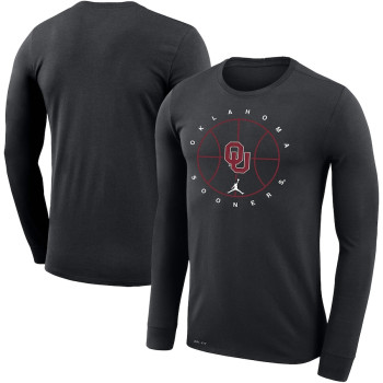 Men's - Oklahoma Sooners Jordan Brand Icon Legend Performance Long Sleeve Black College Basketball T-Shirt