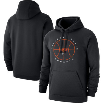 Men's - Oklahoma State Cowboys Nike Icon Club Fleece Pullover Black College Basketball Hoodie