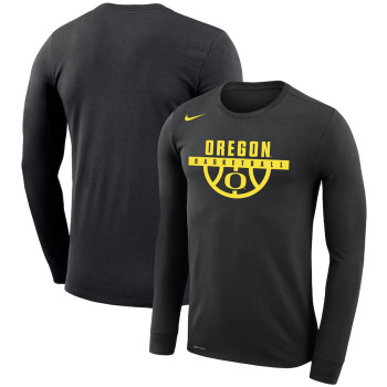 Men's - Oregon Ducks Nike Drop Legend Long Sleeve Performance Black College Basketball T-Shirt