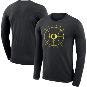 Men's - Oregon Ducks Nike Icon Legend Performance Long Sleeve Black College Basketball T-Shirt
