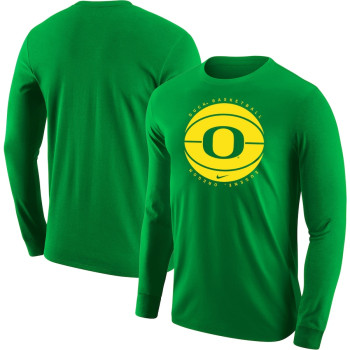 Men's - Oregon Ducks Nike Long Sleeve Green College Basketball T-Shirt