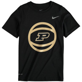 Youth Purdue Boilermakers Nike and Logo Performance Black College Basketball T-Shirt