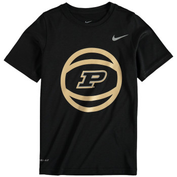 Youth Purdue Boilermakers Nike and Logo Performance Black College Basketball T-Shirt