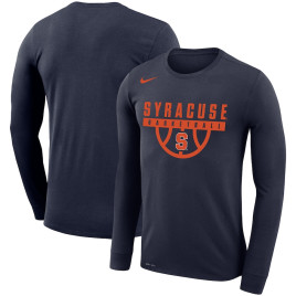 Men's - Syracuse Orange Nike Drop Legend Long Sleeve Performance Navy College Basketball T-Shirt