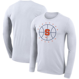Men's - Syracuse Orange Nike Icon Legend Performance Long Sleeve White College Basketball T-Shirt