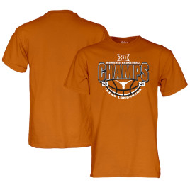 Women's Texas Longhorns Blue 84 2023 Big 12 Regular Season Champions Texas Orange College Basketball T-Shirt