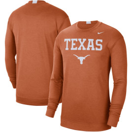 Men's - Texas Longhorns Nike 2021-22 Team Spotlight Performance Long Sleeve Top - Texas Orange