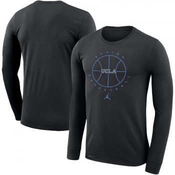 Men's - UCLA Bruins Jordan Brand Icon Legend Performance Long Sleeve Black College Basketball T-Shirt