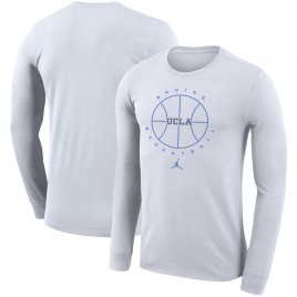 Men's - UCLA Bruins Jordan Brand Icon Legend Performance Long Sleeve White College Basketball T-Shirt