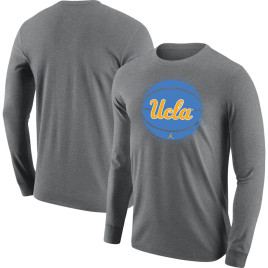 Men's - UCLA Bruins Jordan Brand Long Sleeve Gray College Basketball T-Shirt