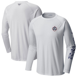 Men's - UConn Huskies Columbia 2023 NCAA National Champions Omni-Wick Terminal Tackle Long Sleeve White College Basketball T-Shirt