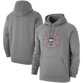Men's - UConn Huskies Nike Icon Club Fleece Pullover Gray College Basketball Hoodie