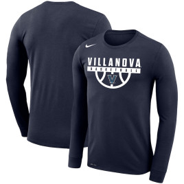 Men's - Villanova Wildcats Nike Drop Legend Long Sleeve Performance Navy College Basketball T-Shirt