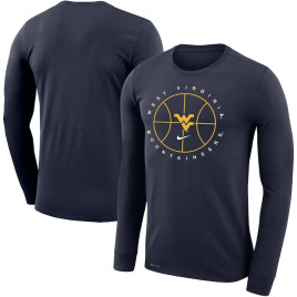 Men's - West Virginia Mountaineers Nike Icon Legend Performance Long Sleeve Navy College Basketball T-Shirt