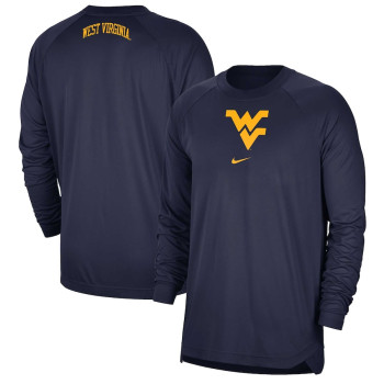 Men's - West Virginia Mountaineers Nike Spotlight Performance Raglan Navy College Basketball T-Shirt