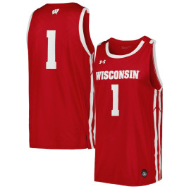 Men's - Wisconsin Badgers Under Armour Replica Red College Basketball Jersey