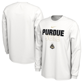 Men's - Purdue Boilermakers Nike 2023 On Court Bench Long Sleeve White College Basketball T-Shirt Men's - Purdue Boilermakers Nike 2023 On Court Bench Long Sleeve White College Basketball T-Shirt