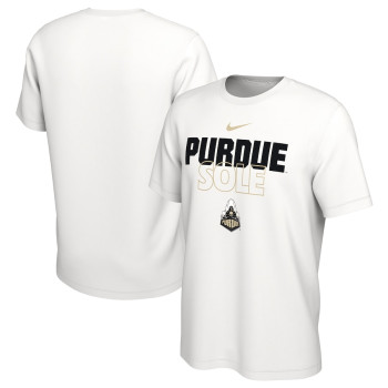 Men's - Purdue Boilermakers Nike 2023 On Court Bench White College Basketball T-Shirt Men's - Purdue Boilermakers Nike 2023 On Court Bench White College Basketball T-Shirt