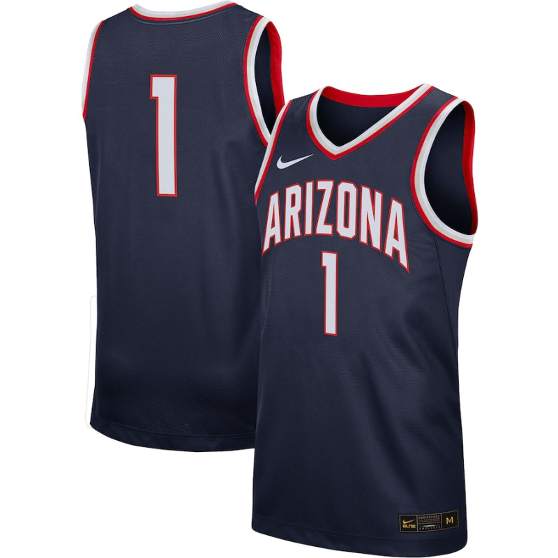 Men's - #1 Arizona Wildcats Nike Replica Navy College Basketball Jersey Men's - #1 Arizona Wildcats Nike Replica Navy College Basketball Jersey