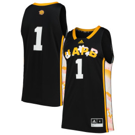 Men's - #1 Arkansas Pine Bluff Golden Lions adidas Honoring Black Excellence Replica Black College Basketball Jersey Men's - #1 Arkansas Pine Bluff Golden Lions adidas Honoring Black Excellence Replica Black College Basketball Jersey