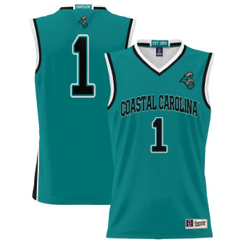 Men's - #1 Coastal Carolina Chanticleers ProSphere Teal College Basketball Jersey Men's - #1 Coastal Carolina Chanticleers ProSphere Teal College Basketball Jersey