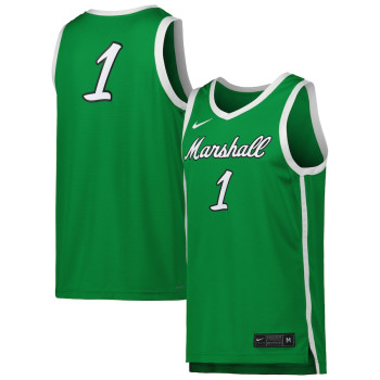 Men's - #1 Marshall Thundering Herd Nike Replica Kelly Green College Basketball Jersey Men's - #1 Marshall Thundering Herd Nike Replica Kelly Green College Basketball Jersey