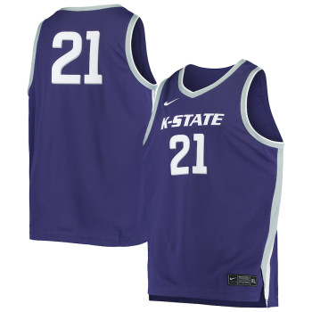 Men's - #21 Kansas State Wildcats Nike Replica Purple College Basketball Jersey