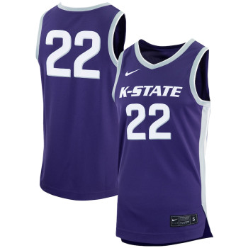 Men's - #22 Kansas State Wildcats Nike Replica Purple College Basketball Jersey