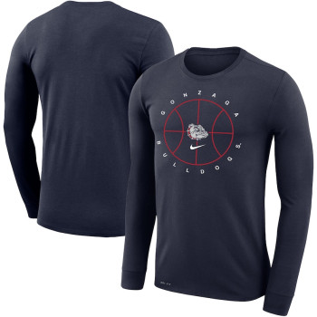 Men's - Gonzaga Bulldogs Nike Icon Legend Performance Long Sleeve Navy College Basketball T-Shirt