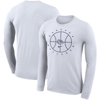 Men's - Gonzaga Bulldogs Nike Icon Legend Performance Long Sleeve White College Basketball T-Shirt
