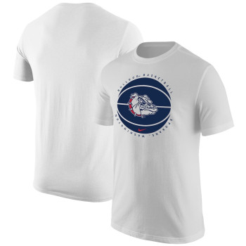 Men's - Gonzaga Bulldogs Nike Logo White College Basketball T-Shirt Men's - Gonzaga Bulldogs Nike Logo White College Basketball T-Shirt