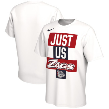 Men's - Gonzaga Bulldogs Nike Just Us Bench Legend White College Basketball T-Shirt Men's - Gonzaga Bulldogs Nike Just Us Bench Legend White College Basketball T-Shirt